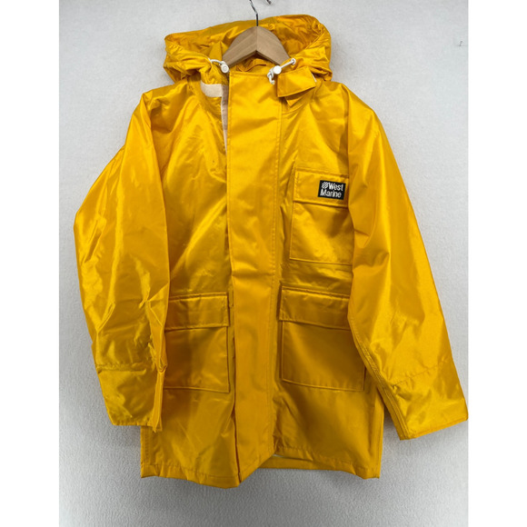 WEST MARINE Jacket Adult XS Rain Waterproof Nautical Fishing Coat Zip Yellow - Picture 1 of 16